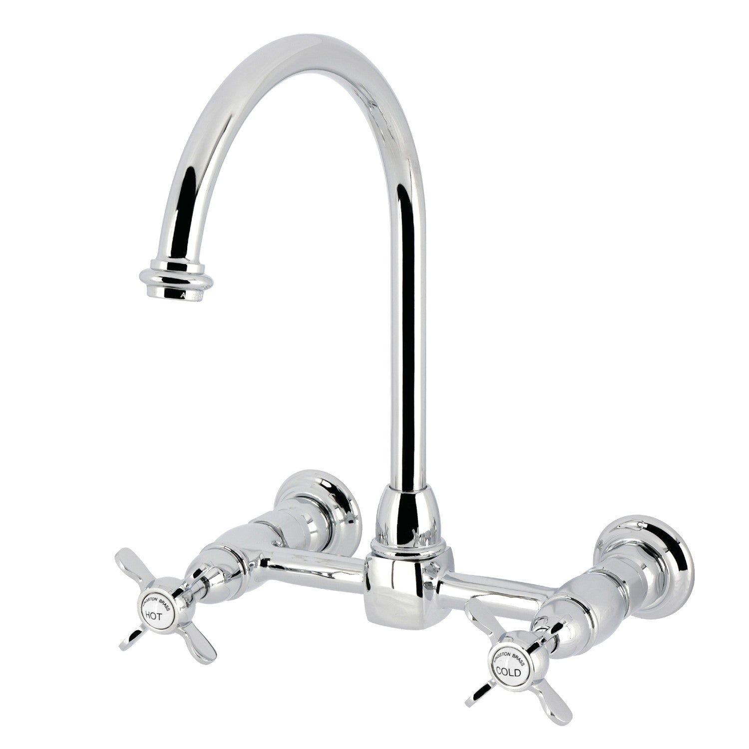 Kingston Tulare KS1291BEX - Essex Two-Handle 2-Hole Wall Mount Bridge Kitchen Faucet, Polished Chrome — image 1